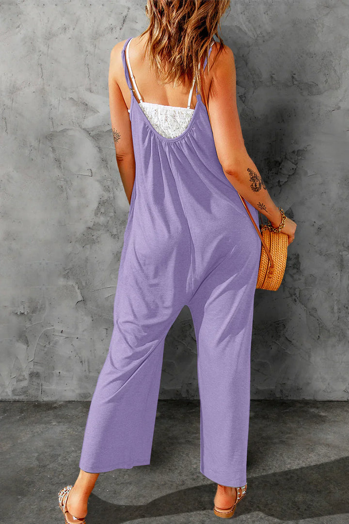 Women's Spaghetti Strap Wide Leg Fashion Jumpsuit