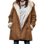 Women's Cozy Hooded Winter Jacket For Cold Weather Comfort Brown