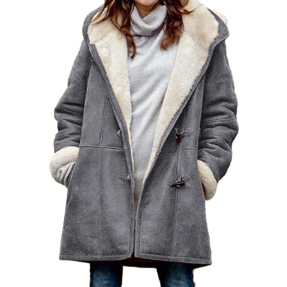 Women's Cozy Hooded Winter Jacket For Cold Weather Comfort Grey