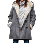 Women's Cozy Hooded Winter Jacket For Cold Weather Comfort Grey
