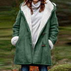 Women's Cozy Hooded Winter Jacket For Cold Weather Comfort Green