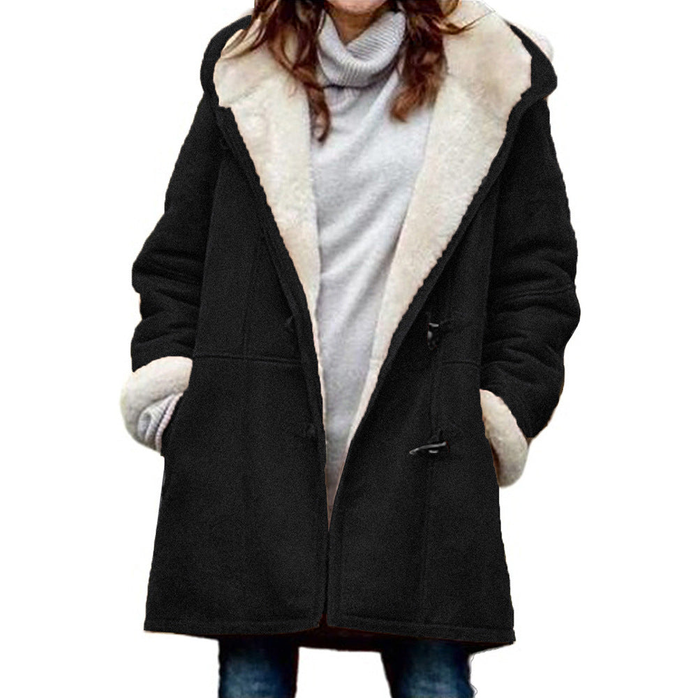 Women's Cozy Hooded Winter Jacket For Cold Weather Comfort Black