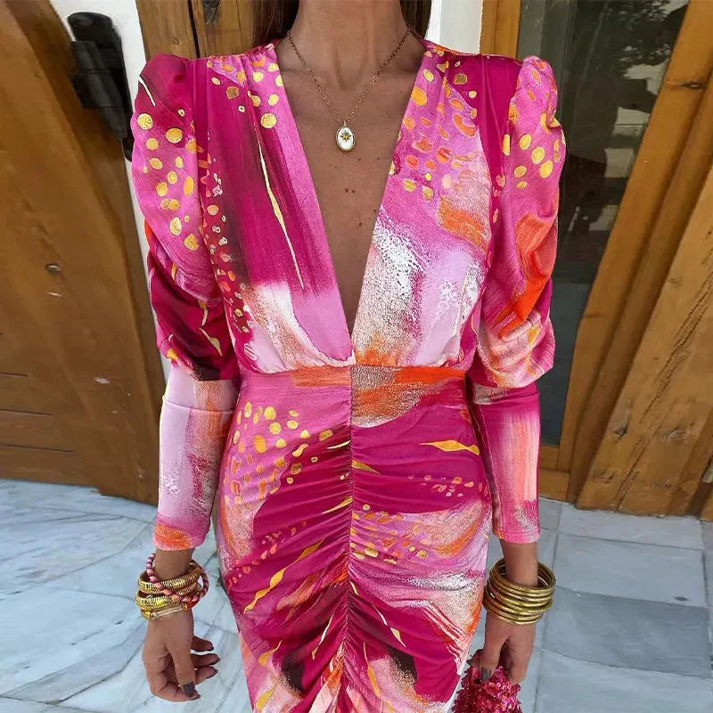Women's Maxi Wrap Dress for Wedding Guests - Evening Elegance