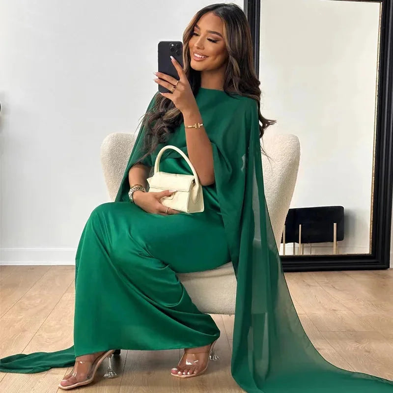 Brooklyn | Vestido Maxi Capa para Convidadas de Casamento Feminino