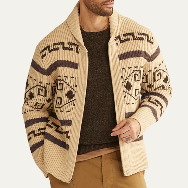 Męski oversize’owy elegancki kardigan