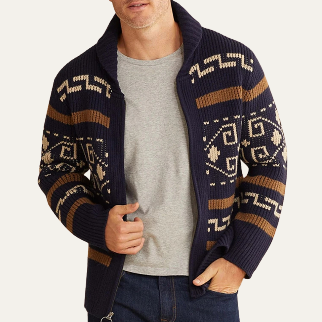 Męski oversize’owy elegancki kardigan