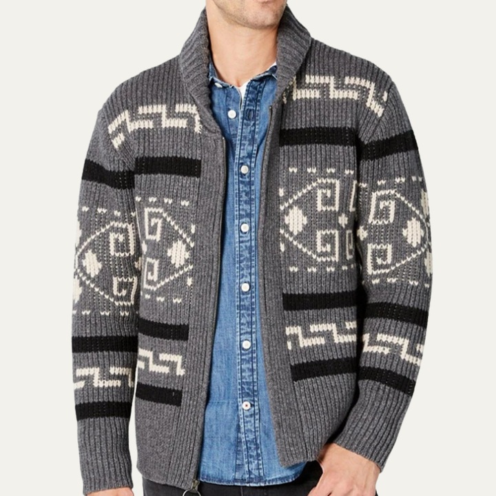 Męski oversize’owy elegancki kardigan