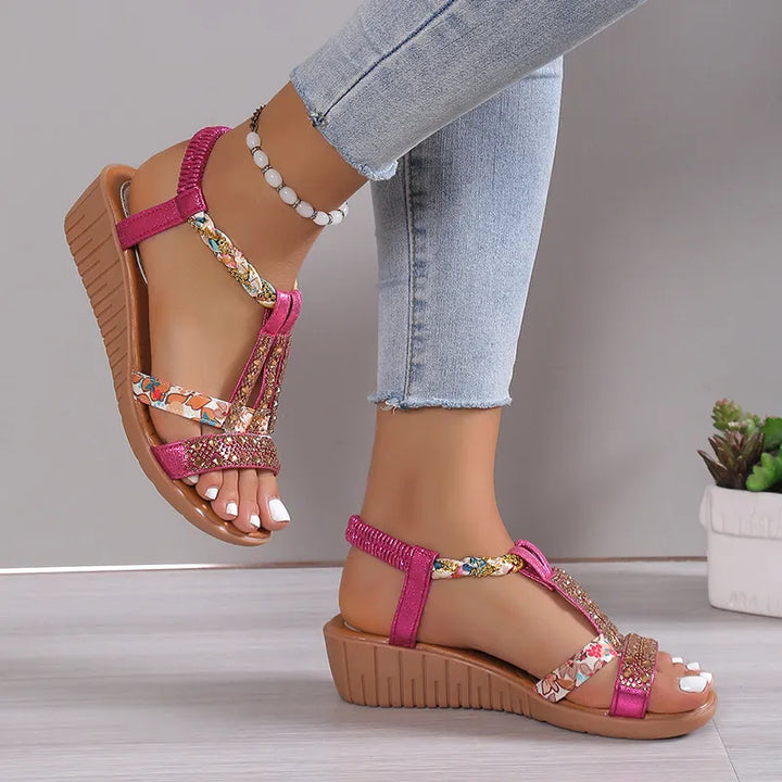 Women's Crystal Orthopedic Sandals with Handmade Details-MODAUTLET