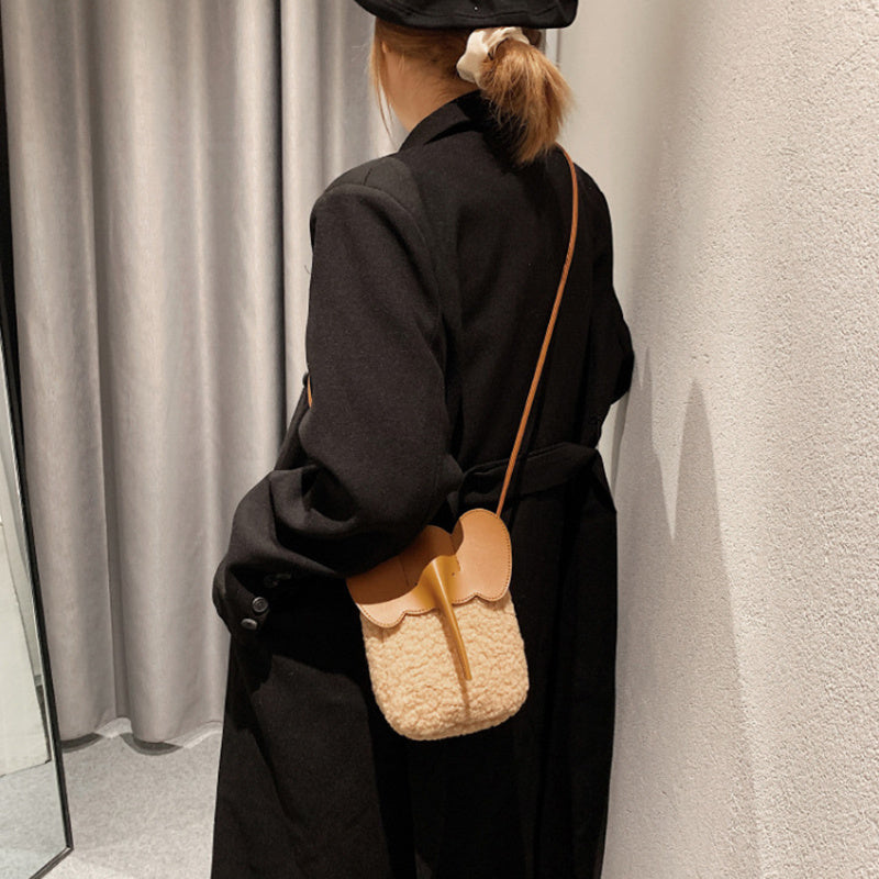 Cute Elephant Trunk Design Crossbody Shoulder Bag