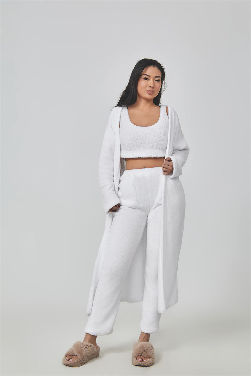 Cozy 3‑Piece Women's Lounge & Pajama Set White