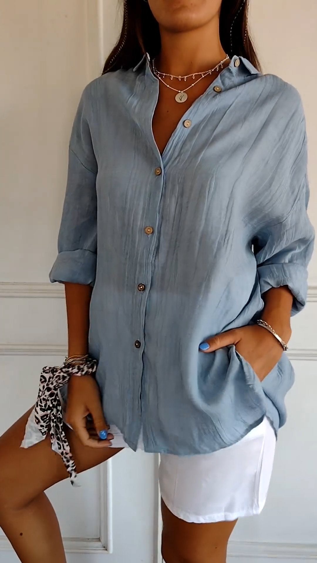Women's Elegant Oversized Blouse-MODAUTLET