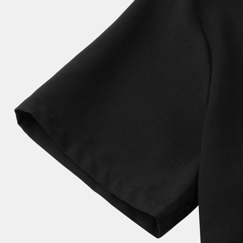 Lightweight Cotton Linen Short Sleeve Shirt Mandarin Collar