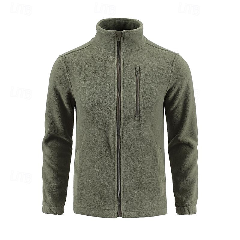 Men's Stand-Collar Full-Zip Fleece Jacket – Casual Outdoor Wear