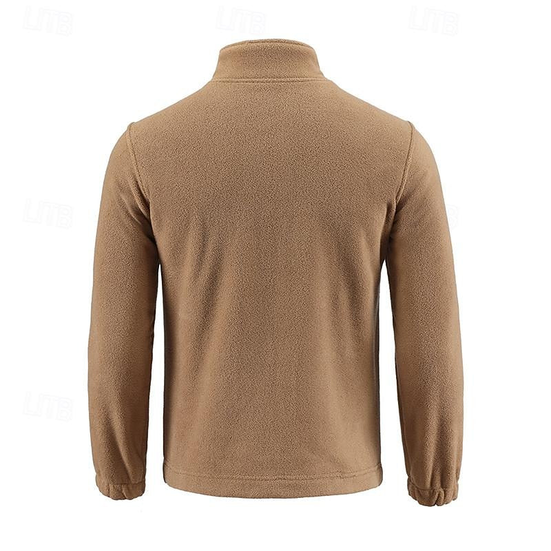 Men's Stand-Collar Full-Zip Fleece Jacket – Casual Outdoor Wear