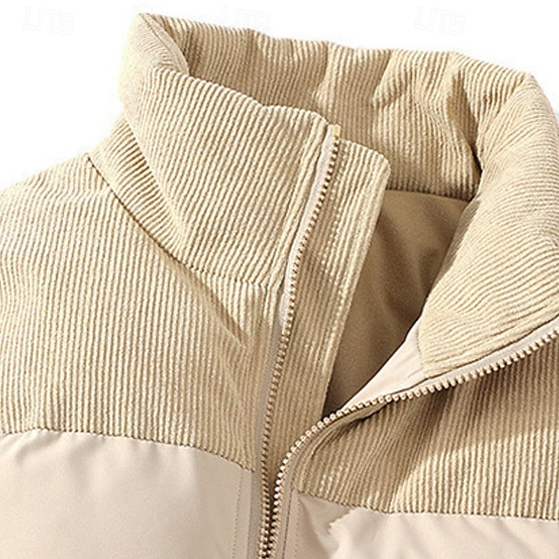 Men's Insulated Stand-Collar Puffer Jacket - Casual Winter Coat