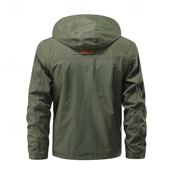 Men's Tactical Hooded Jacket with Multi-Pockets for Outdoor Activities