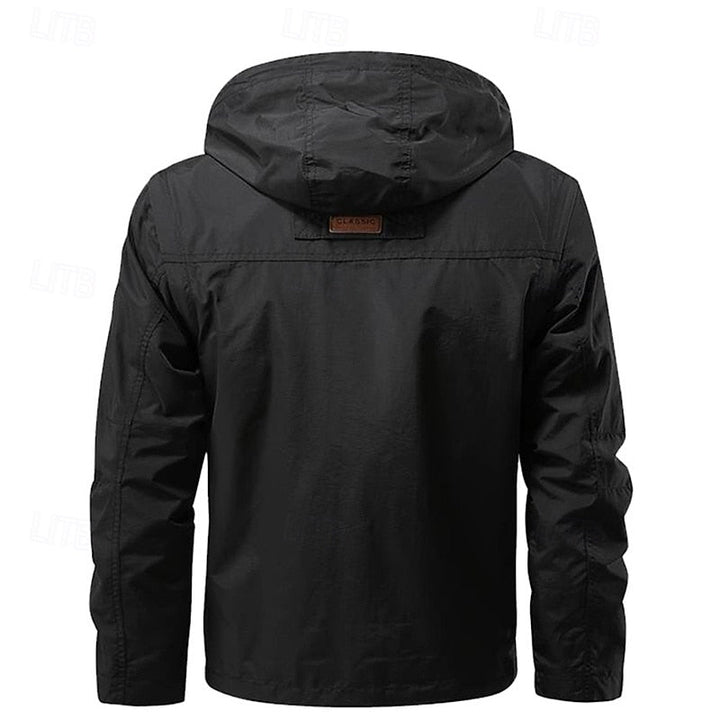 Men's Tactical Hooded Jacket with Multi-Pockets for Outdoor Activities