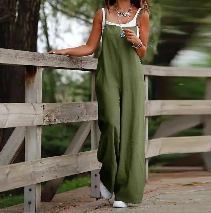 Willow | Women's Linen Wide Leg Jumpsuit for Effortless Style