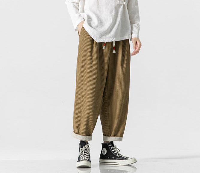 Men's Loose Fit Straight-Leg Casual Trousers-MODAUTLET