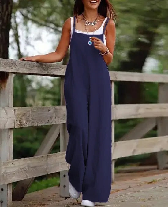 Willow | Women's Linen Wide Leg Jumpsuit for Effortless Style