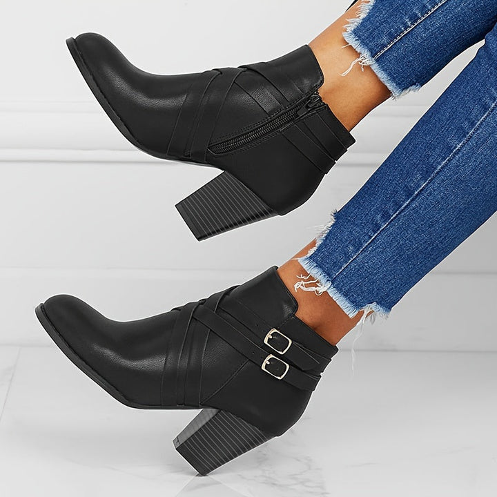 Women's Chic Heeled Ankle Boots-MODAUTLET