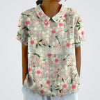 Women's Pastel Garden Blouse Dark Pink