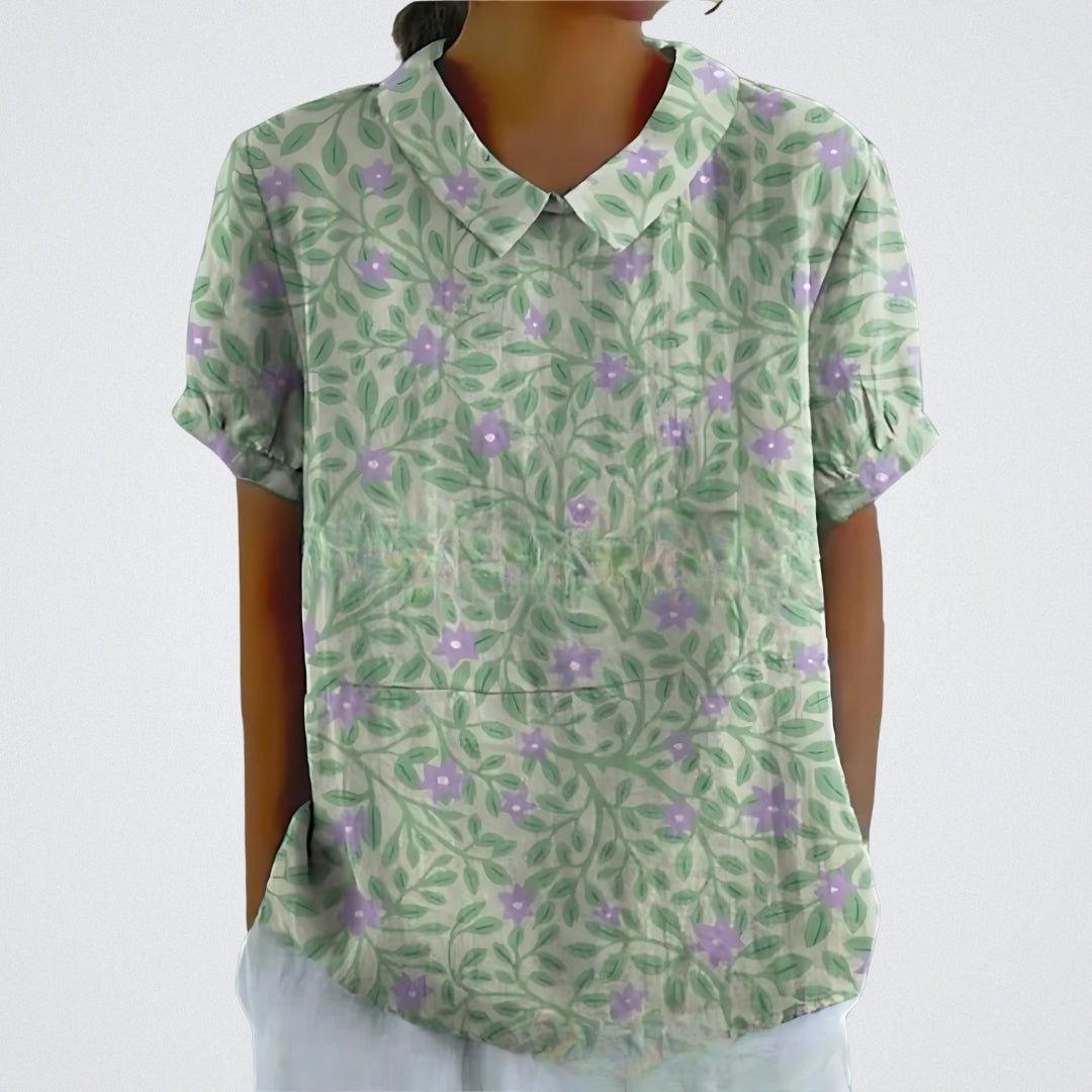 Women's Pastel Garden Blouse Light Green