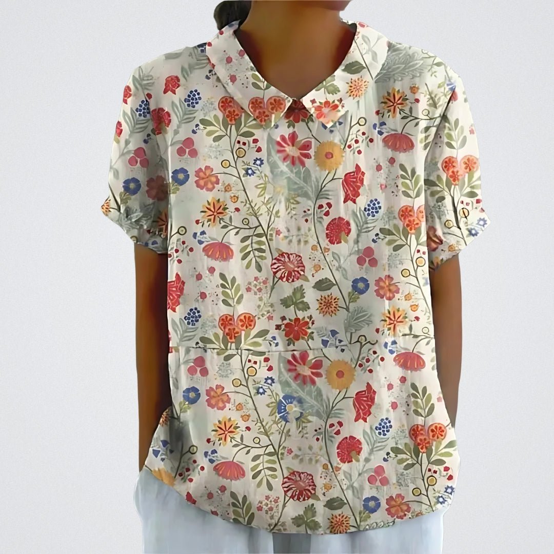 Women's Pastel Garden Blouse Beige