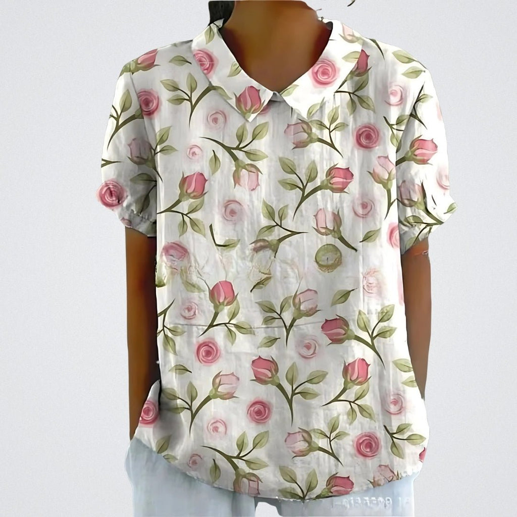Women's Pastel Garden Blouse Light Pink