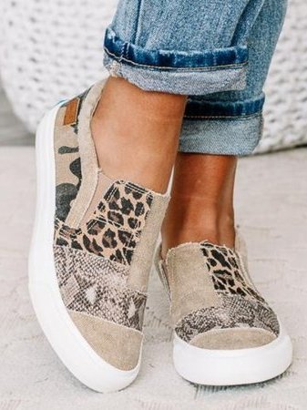 Women's Animal Print Canvas Sneakers