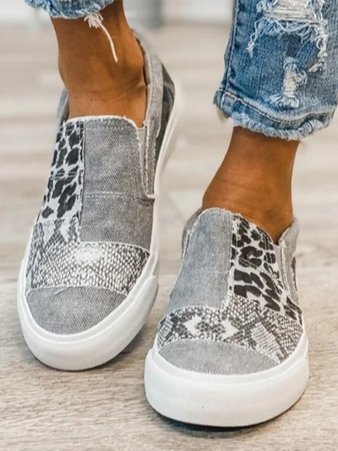 Women's Animal Print Canvas Sneakers