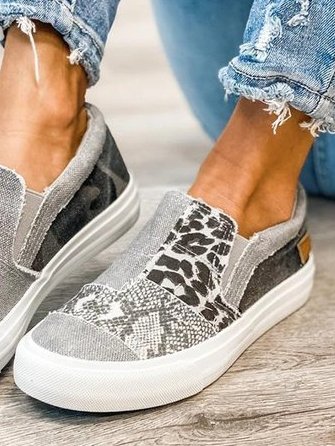 Women's Animal Print Canvas Sneakers