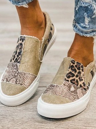 Women's Animal Print Canvas Sneakers