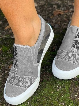 Women's Animal Print Canvas Sneakers