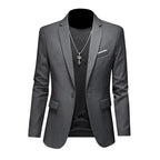 Mens Stylish Single Breasted Blazer Smart Casual For Men Gray
