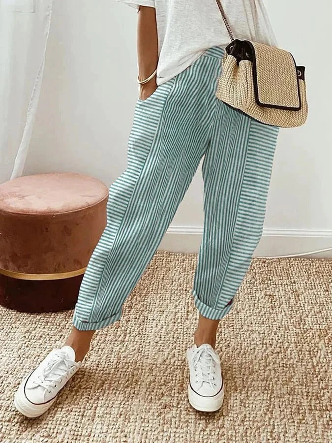 Striped Pants For Everyday Wear Comfortable And Stylish-MODAUTLET