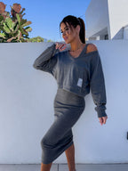 Margot | Casual Sweatshirt And Dress Set Gray