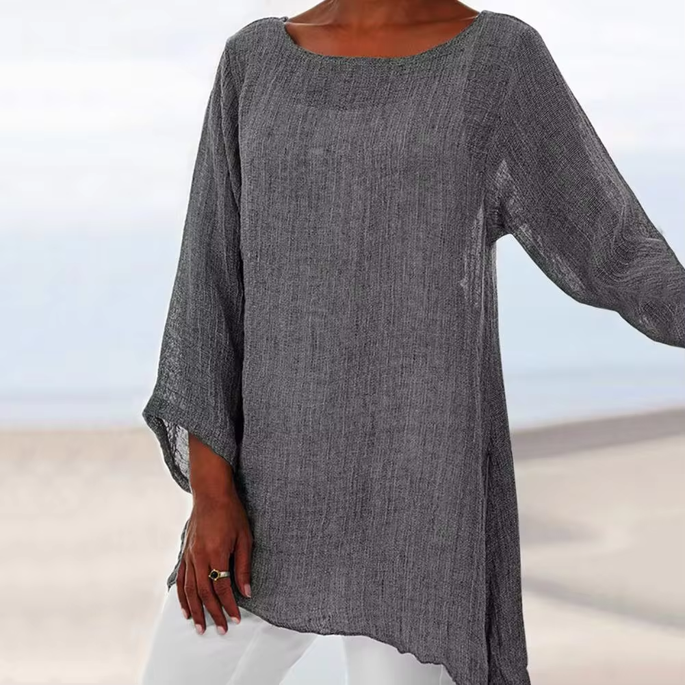 Women's Breezy Long Sleeve Top Gray