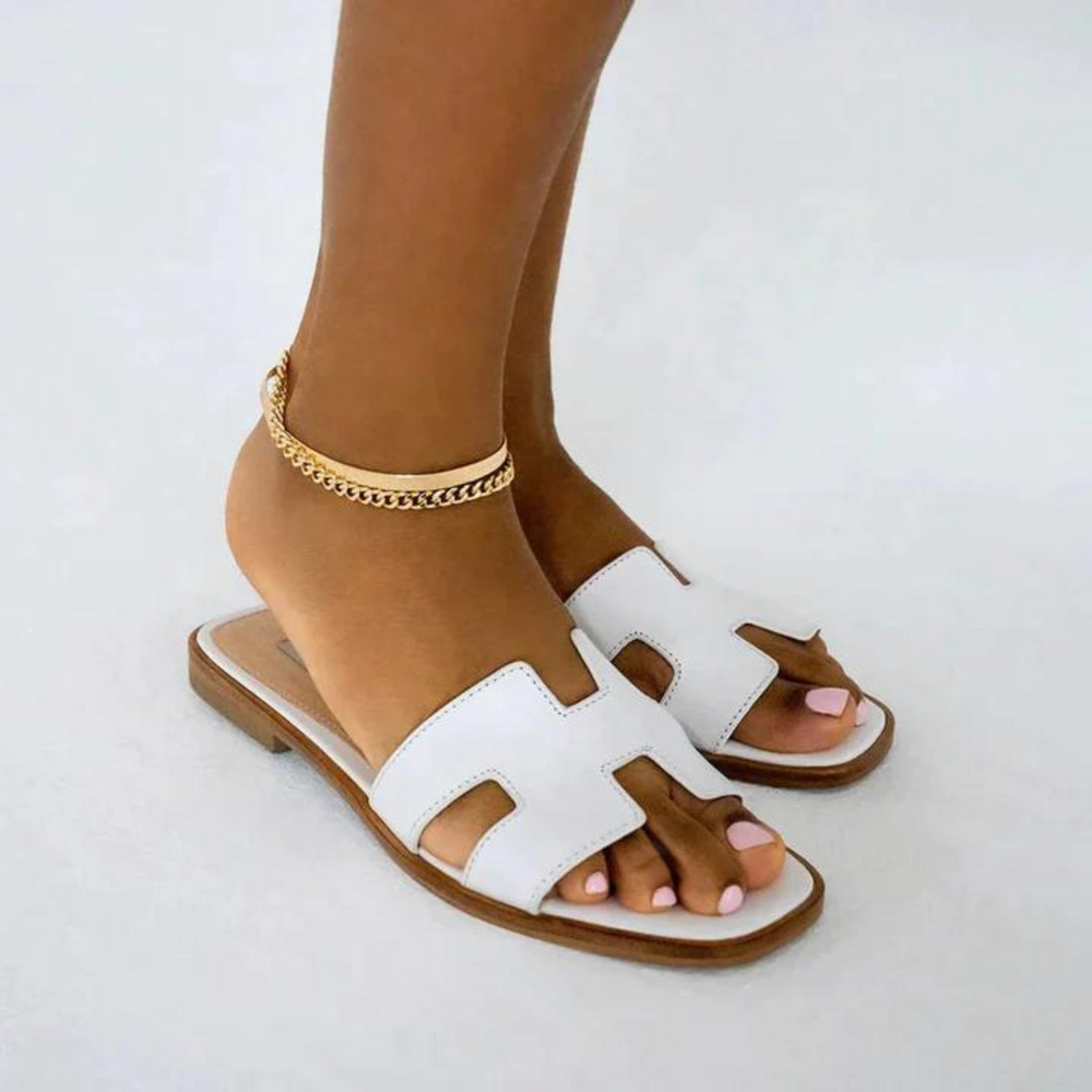 Comfort 'H' Design Sandals With Modern Design For Everyday White