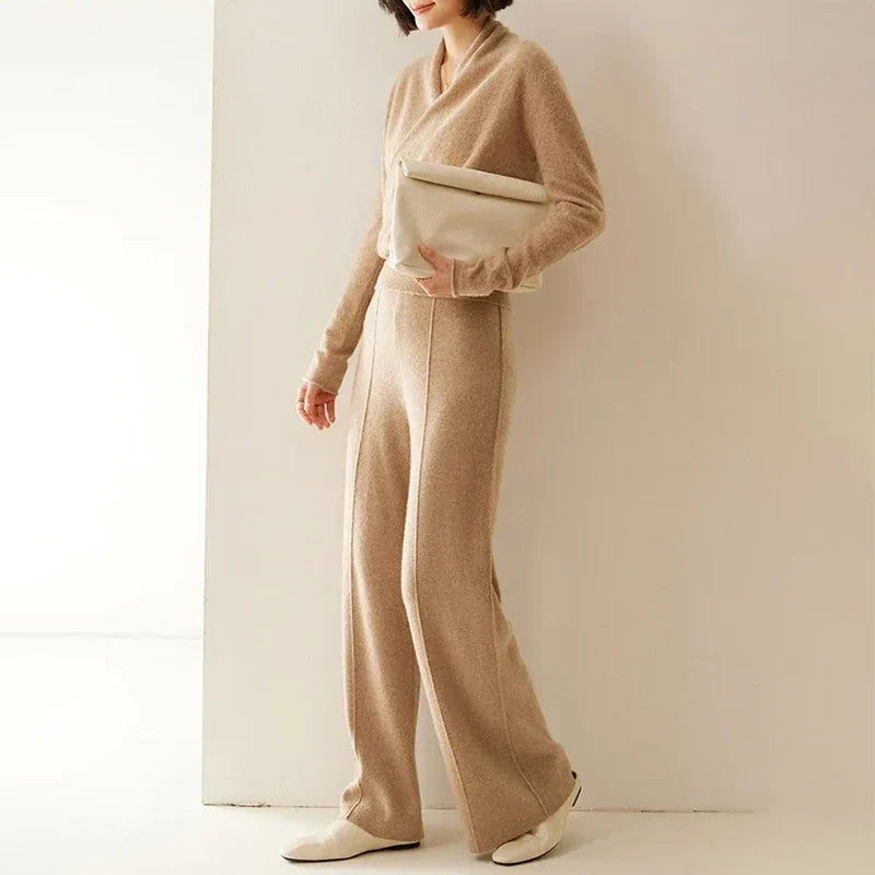 Women's Cashmere V-Neck Wrap Pullover Sweater
