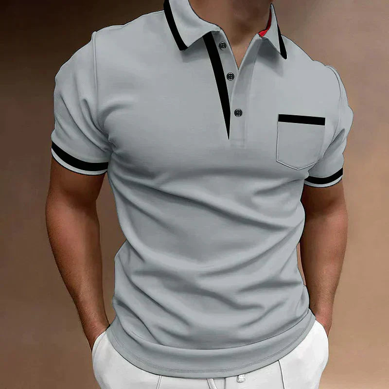 Men's Golf Short Sleeve Polo with Chest Pocket