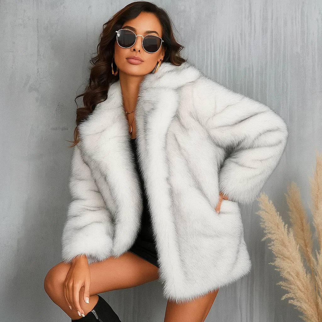 Women's Faux Fur Coat – Luxurious Warmth and Style.-MODAUTLET
