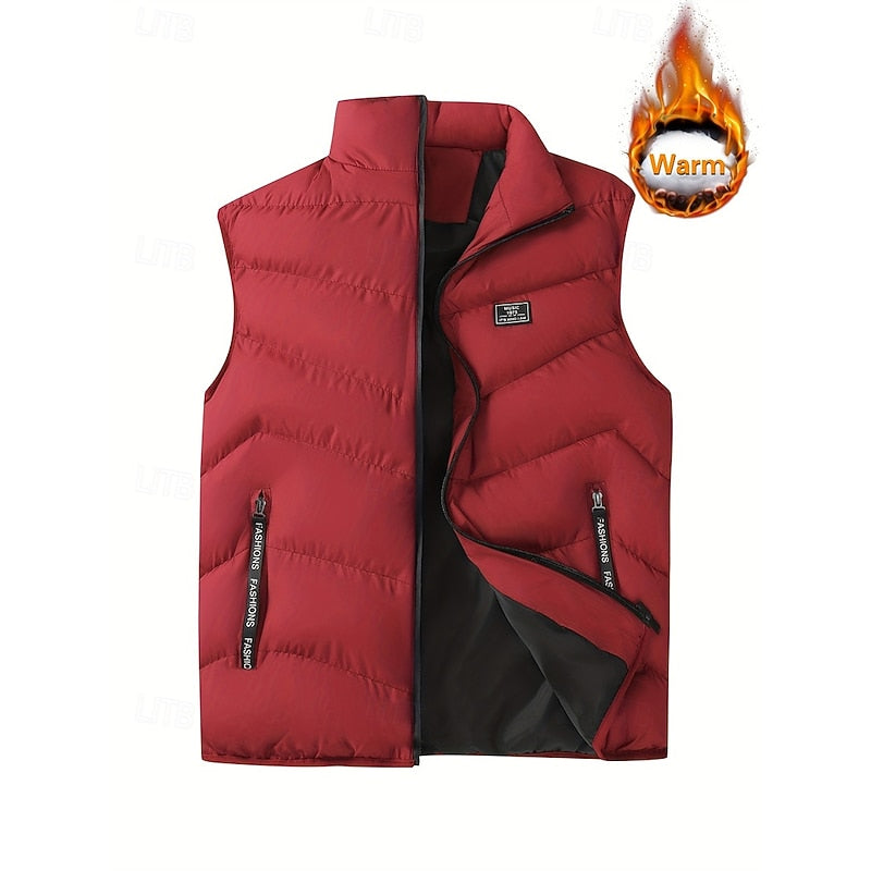 Herengewatteerd puffer-gilet
