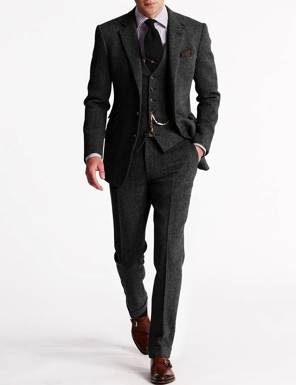 Men's Tweed Tuxedo Suit Set | Elegant Formal Attire