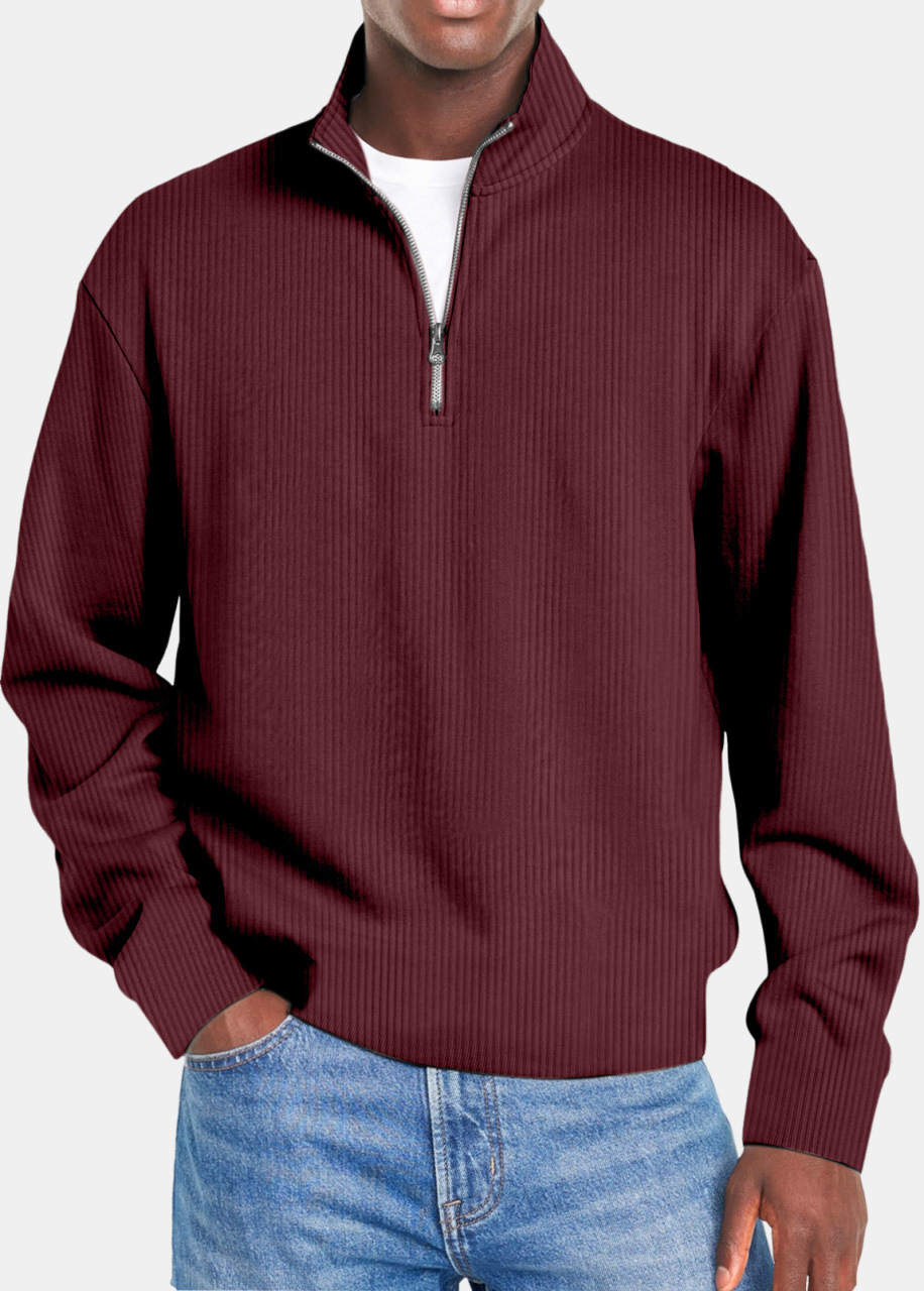 Men's Waffle Half Zip Shirt-MODAUTLET