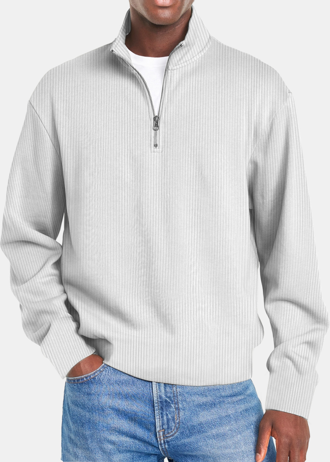Men's Waffle Half Zip Shirt-MODAUTLET