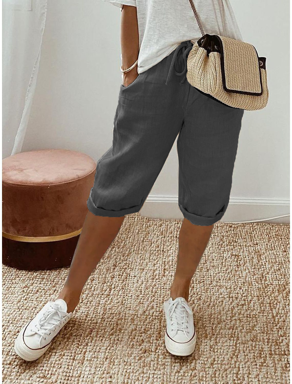 Women's Relaxed Capri Pants-MODAUTLET