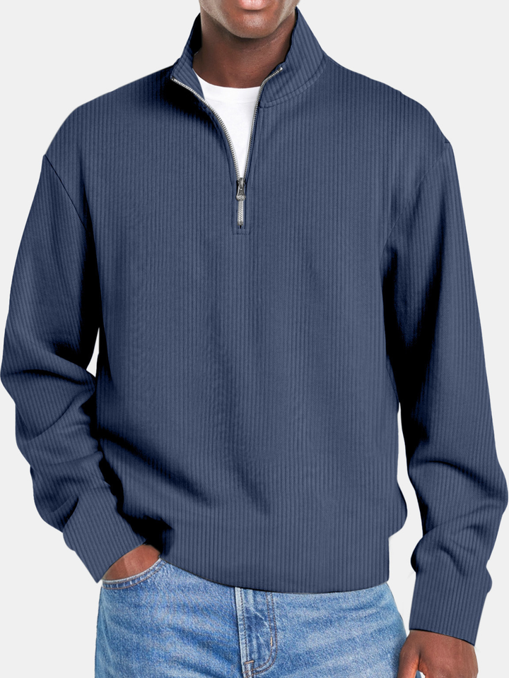 Men's Waffle Half Zip Shirt-MODAUTLET