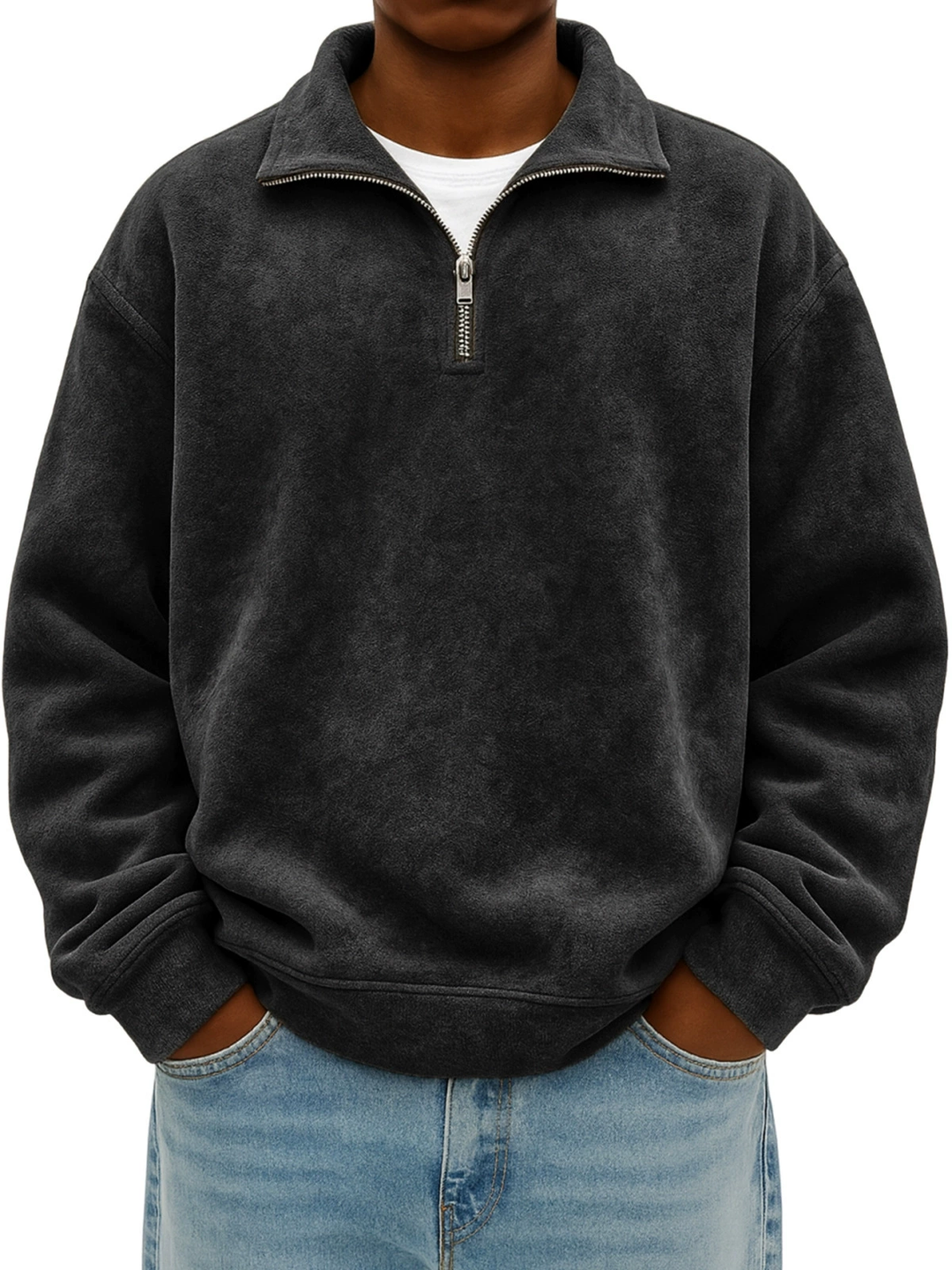 Men's Retro Quarter Zip Shirt-MODAUTLET