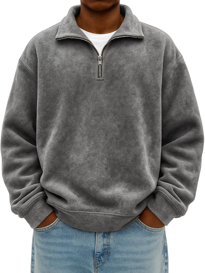 Men's Retro Quarter Zip Shirt-MODAUTLET
